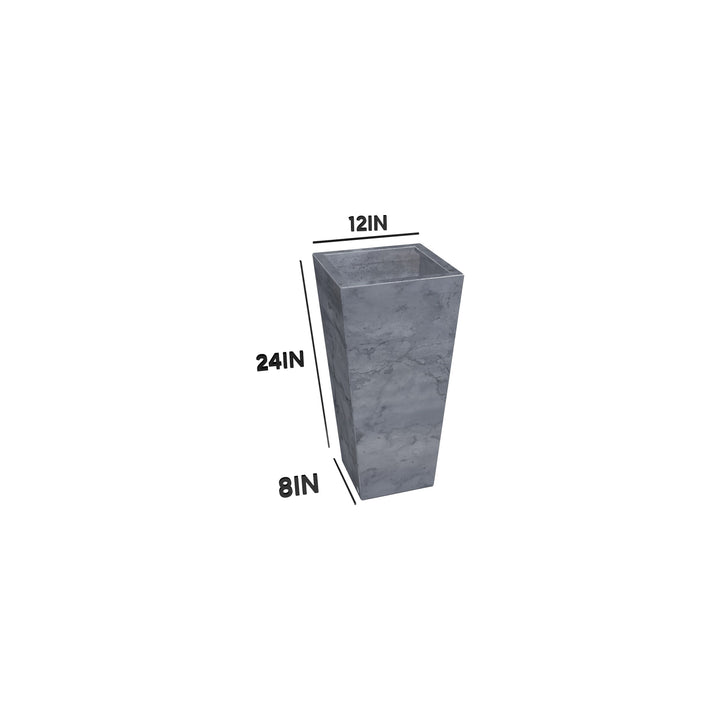 Tapered Steel Planter Box (12" L x 12" W x 24" H)