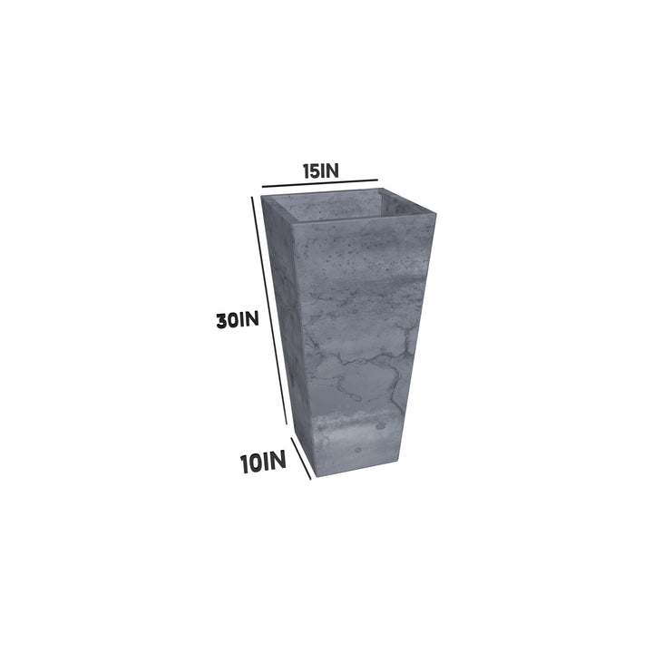 Tapered Steel Planter Box (15" L x 15" W x 30" H)
