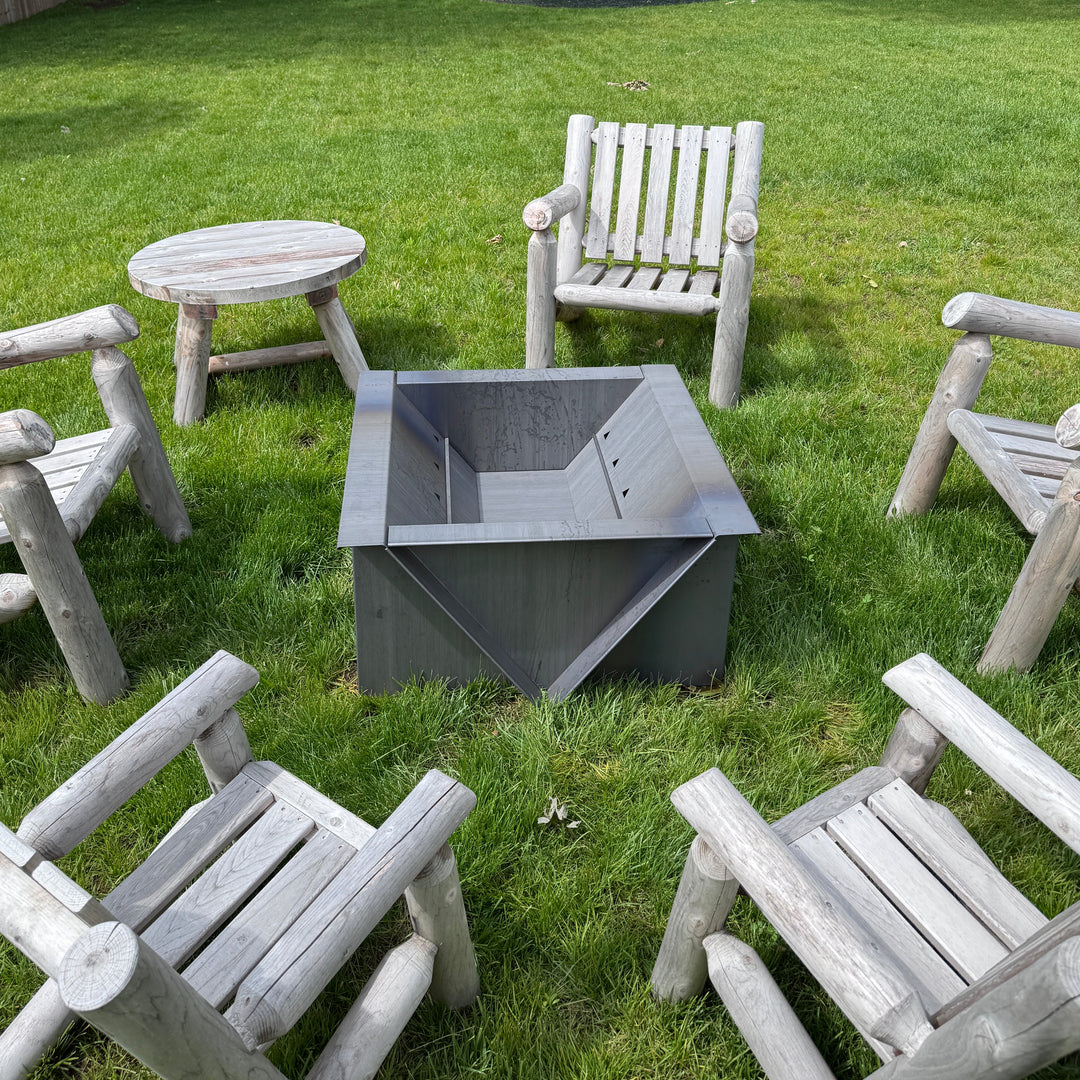 The Edge Right Fire Pit | Modern Steel Design | Precision Built | Long Burning